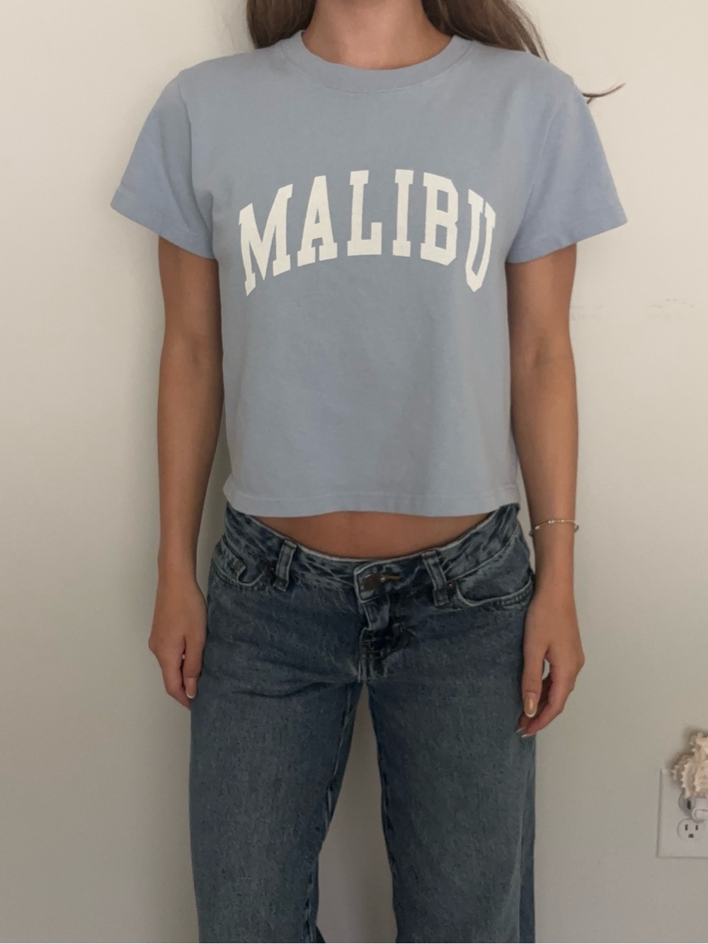 Brandy Melville Light Blue Malibu Graphic Tee